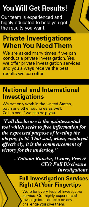 private investigator - Dallas, Texas - Full Disclosure Investigations